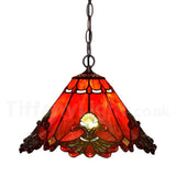 12" Red Jewel Carousel Tiffany Stained Glass Shade Downlight Tiffany Pendant Lights