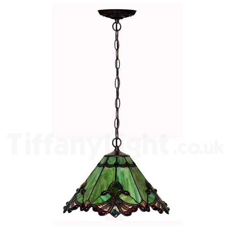 12” Green Jewel Carousel Tiffany Stained Glass Shade Downlight Tiffany Pendant Lights