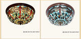 Large 3 lights Dragonfly Tiffany Style  Flush Mount Ceiling Lights