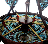 7-Light Blue Dragonfly Style Tiffany  Chandelier Pendant Lights