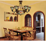 7-Light Blue Dragonfly Style Tiffany  Chandelier Pendant Lights