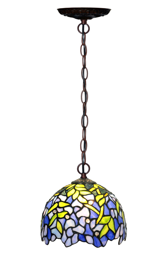 Small Blue Wisteria Style Tiffany Stained Glass Pendant Lights