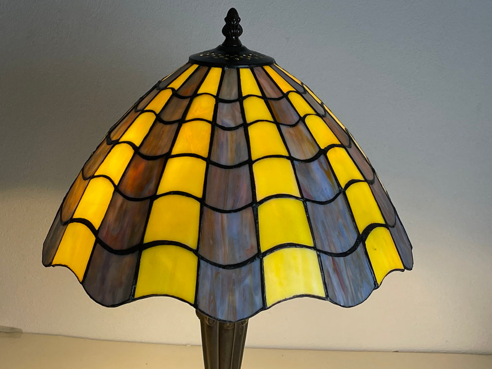 Stunning Yellow and purple Tiffany Bedside Lamp