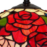Exquisite 8" Traditional Rose Tiffany Table Lamp with Lighted Base