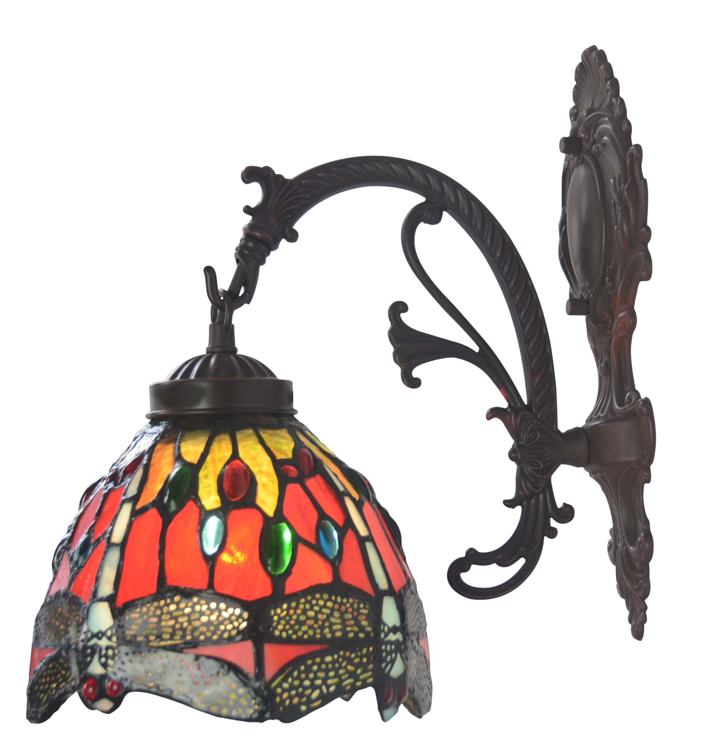 Dragonfly Red Tiffany Wall down lights wall Sconce
