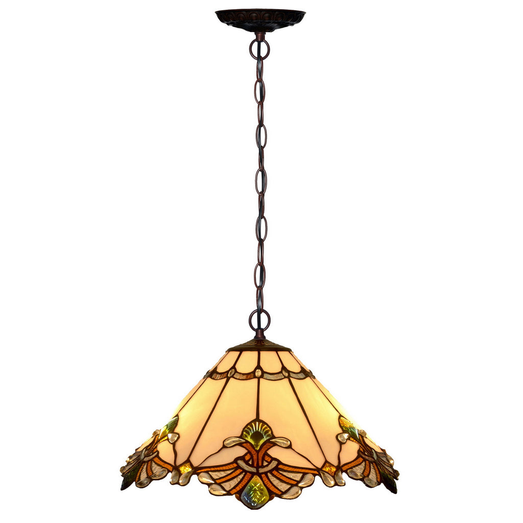 17" Jewel Carousel Stained Glass Tiffany Pendant Light