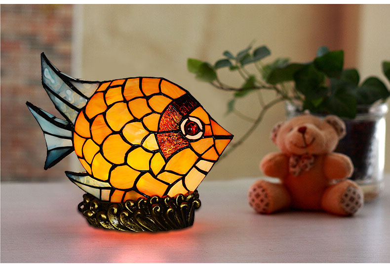Leadlight Fish Tiffany Leadlight Art Deco Stained Glass Fish Accent Lamp – Joanne Tiffany