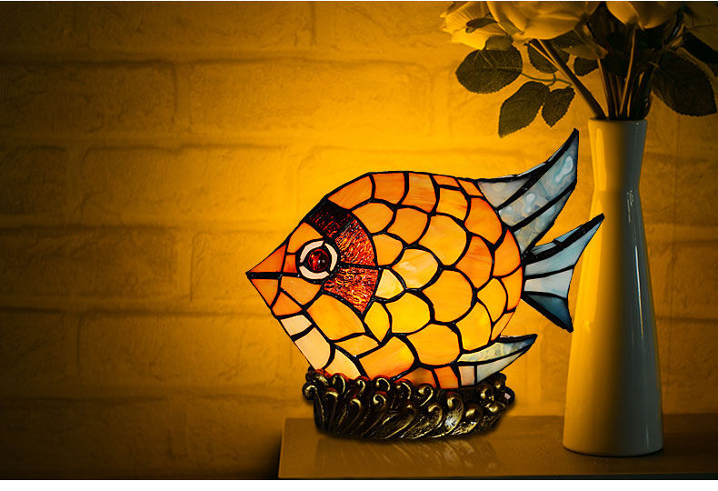 Leadlight Fish Tiffany Leadlight Art Deco Stained Glass Fish Accent Lamp – Joanne Tiffany