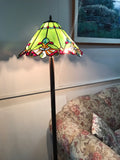 Large Jewel Carousel Green  Stained Glass Tiffany Floor Lamp