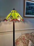 Large Jewel Carousel Green  Stained Glass Tiffany Floor Lamp